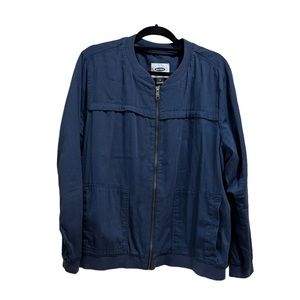 Women’s Old Navy Twill Bomber Jacket Lightweight Blue Size XXL